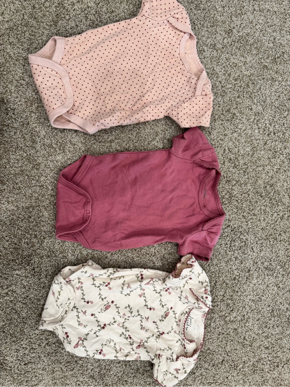 3-Pack Baby Girls Short Sleeve Bodysuits - Pink Mix